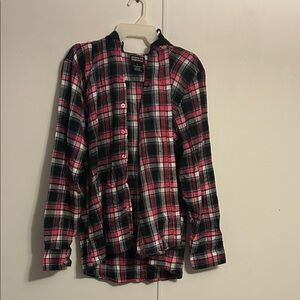 Sonoma Red and Black Plaid Flannel Hoodie
